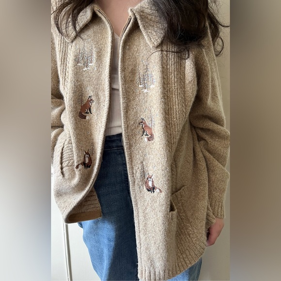 So‎ Cozy! Tabi International Neutral Oatmeal Novelty Cottagecore Cardigan - Picture 4 of 15